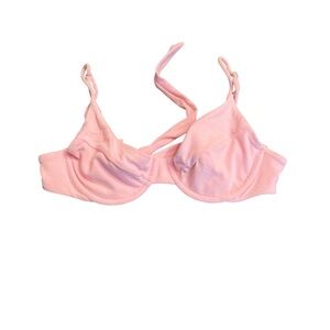 Pink Terry Bikini Top. Kate Style. Size Large. Juicy Print.